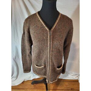 Best Authentic Brown Full Zip Womans Cardigan Sweater Size M